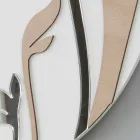 Horloge murale moderne et ronde avec un design en bois décoré - Harmony Viadurini