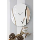 Horloge murale moderne et ronde avec un design en bois décoré - Harmony Viadurini