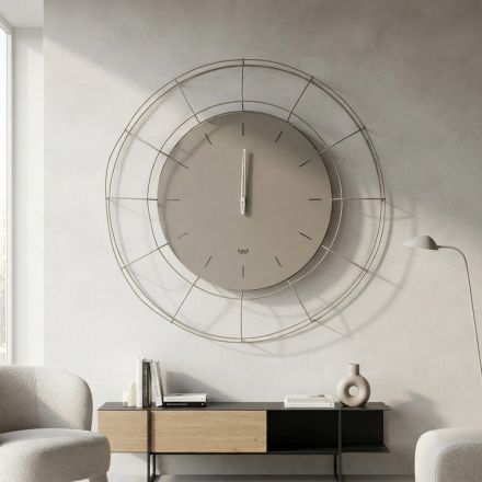 Horloge murale moderne Adalgiso en acier coloré, fabriquée en Italie Viadurini