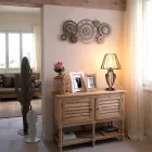 Horloge murale moderne en fer avec trois broches fabriquée en Italie - mécanique Viadurini