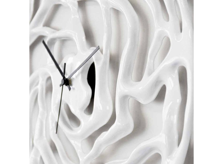 Horloge Murale Moderne Perforée Design Coloré Laqué Brillant - Ruffo Viadurini