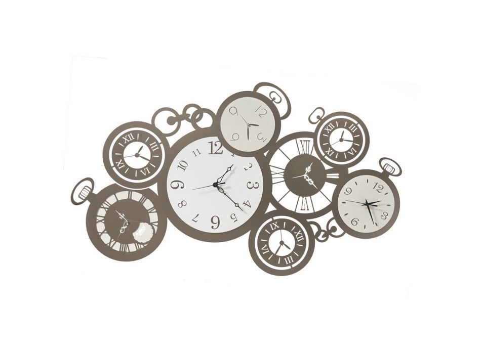 Horloge Murale Horizontale 8 Cadrans Différents Styles et Couleurs - Muvio Viadurini