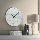 Horloge murale ronde effet marbre sans chiffres fabriquée en Italie - Cadran Viadurini