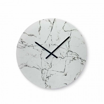 Horloge murale ronde effet marbre sans chiffres fabriquée en Italie - Cadran Viadurini