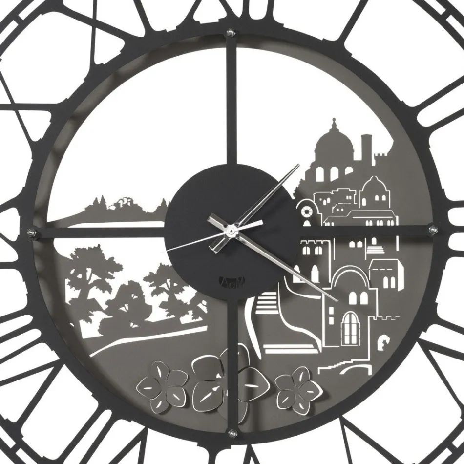 Horloge Murale Ronde en Fer Design Italien 3 Finitions - Furio Viadurini
