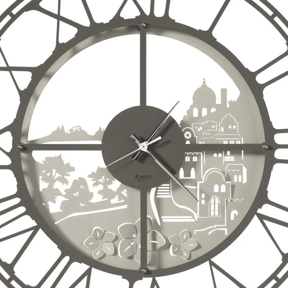 Horloge Murale Ronde en Fer Design Italien 3 Finitions - Furio Viadurini