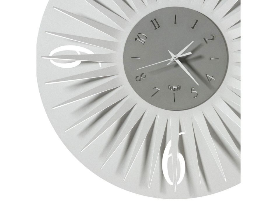 Horloge Murale Ronde en Fer Design Tridimensionnel 2 Couleurs - Heco Viadurini