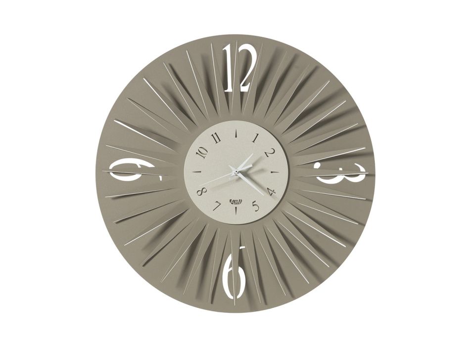 Horloge Murale Ronde en Fer Design Tridimensionnel 2 Couleurs - Heco Viadurini