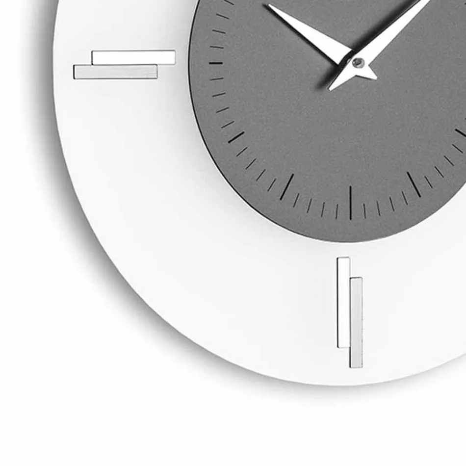 Horloge murale ronde en méthacrylate et aluminium Made in Italy - Syrie Viadurini