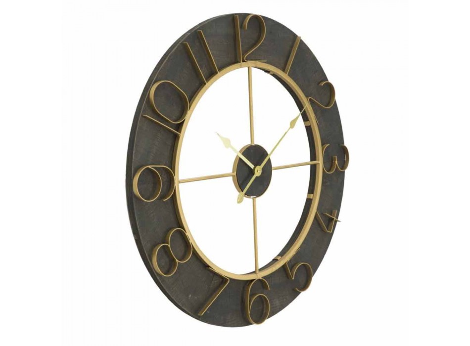 Horloge Murale Ronde Diamètre 70 cm Design Moderne en Fer et MDF - Tonia Viadurini