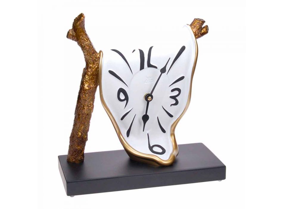 Horloge de table design moderne en résine peinte à la main fabriquée en Italie - Cyan Viadurini