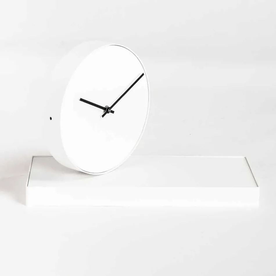 Horloge de table pivotante avec miroir en acier Made in Italy - Meritorious Viadurini