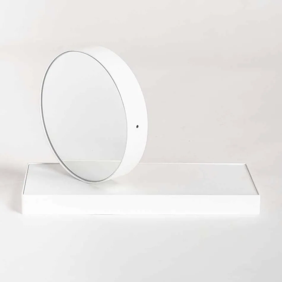 Horloge de table pivotante avec miroir en acier Made in Italy - Meritorious Viadurini