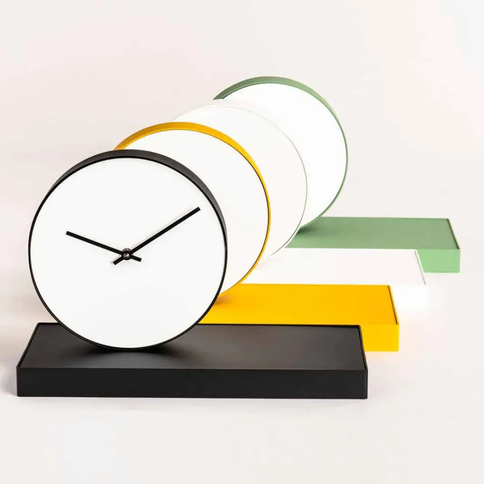 Horloge de table pivotante avec miroir en acier Made in Italy - Meritorious Viadurini