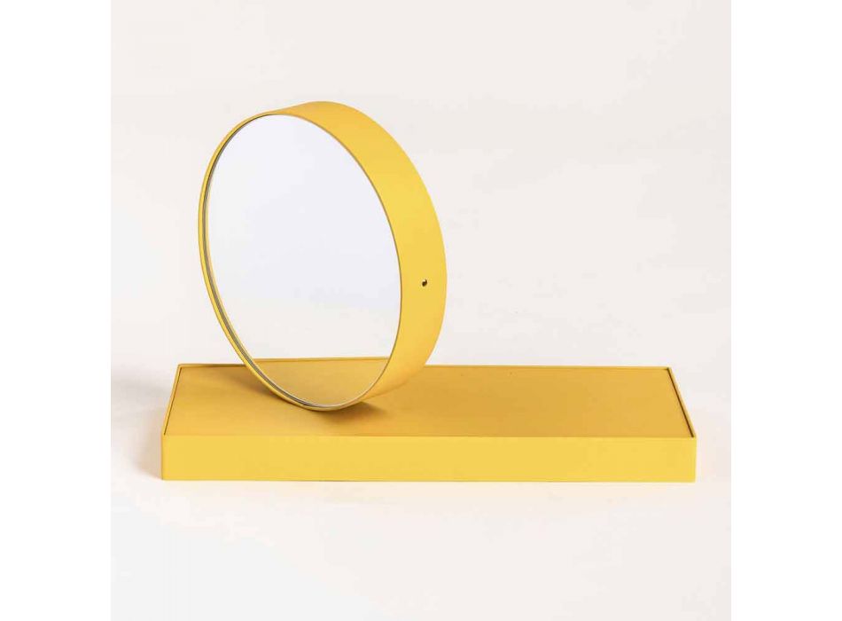 Horloge de table pivotante avec miroir en acier Made in Italy - Meritorious Viadurini