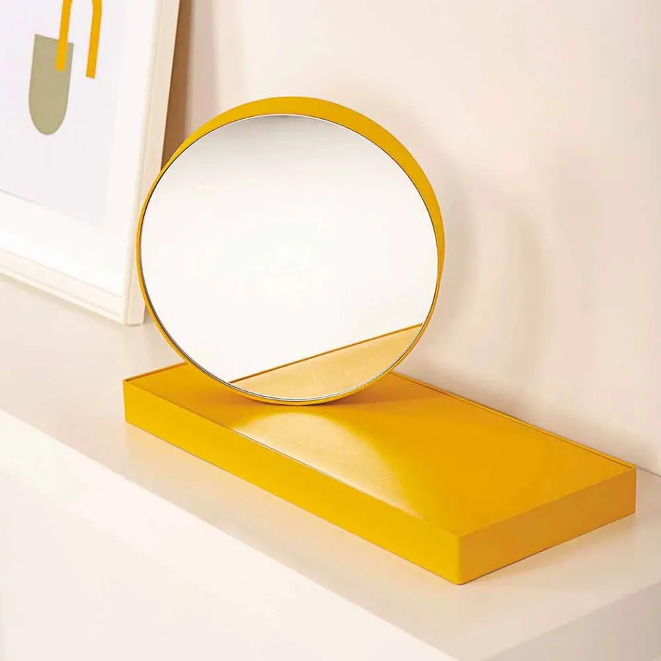 Horloge de table pivotante avec miroir en acier Made in Italy - Meritorious Viadurini