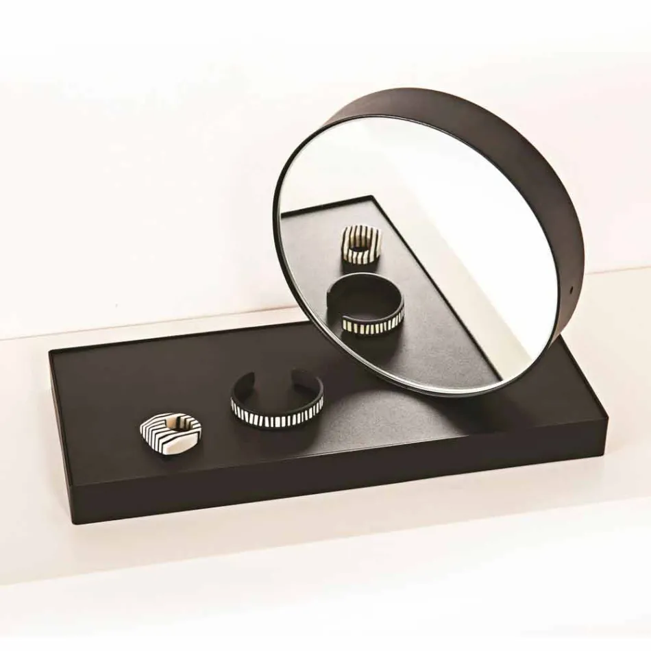 Horloge de table pivotante avec miroir en acier Made in Italy - Meritorious Viadurini