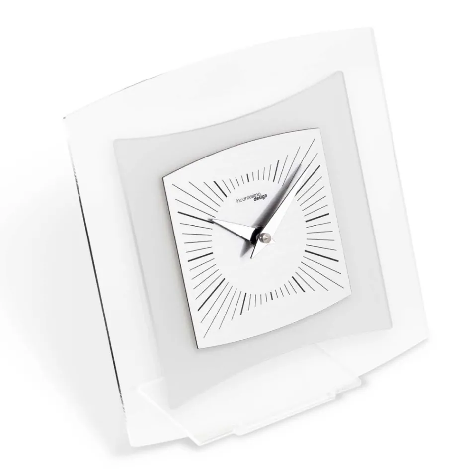Horloge de table en méthacrylate transparent et bisatinée fabriquée en Italie - Glad Viadurini