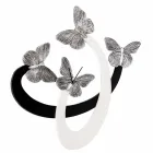 Horloge murale design ivoire / noir fait à la main en Italie Zenia Viadurini