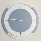 Grande Horloge Murale Ronde Classique en Bois Blanc et Avio - Beppe Viadurini