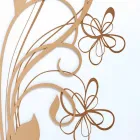 Grande Horloge Murale Carrée en Bois Blanc avec Fleur - Florello Viadurini