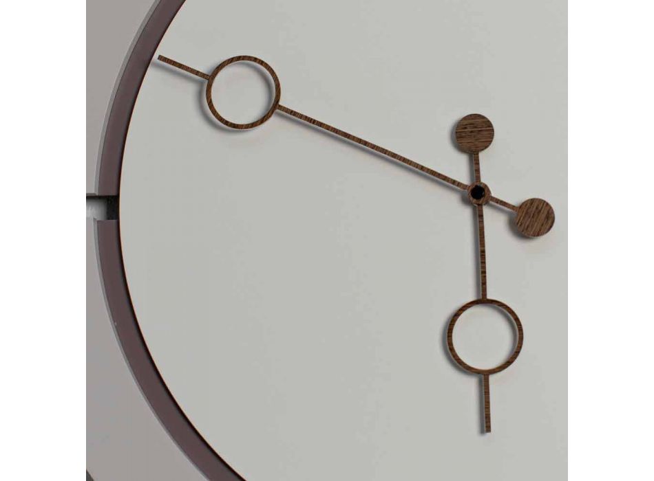 Grande Horloge Murale Ronde Design Moderne en Bois Marron et Beige - Osvego Viadurini