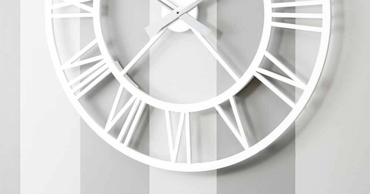 Horloge murale vintage de 50 cm de diamètre - Style shabby chic antique