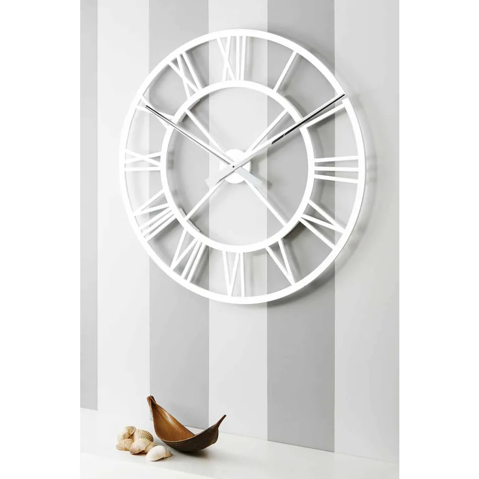 Grande Horloge Murale Shabby en Bois Design Rond Vintage - Arrigo Viadurini