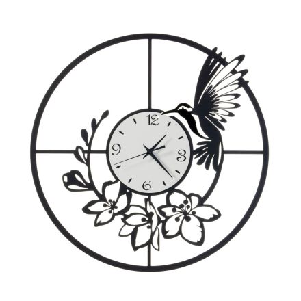 Horloge en fer avec décoration colibri fabriquée en Italie - Vierge Viadurini