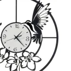 Horloge en fer avec décoration colibri fabriquée en Italie - Vierge Viadurini