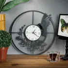Horloge en fer avec décoration colibri fabriquée en Italie - Vierge Viadurini