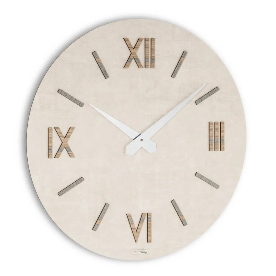 Horloge en MDF et Polypropylène avec Différentes Textures Fabriquée en Italie - Nice Viadurini