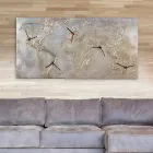 Horloge moderne avec cinq quadrants représentant le monde Miles Viadurini