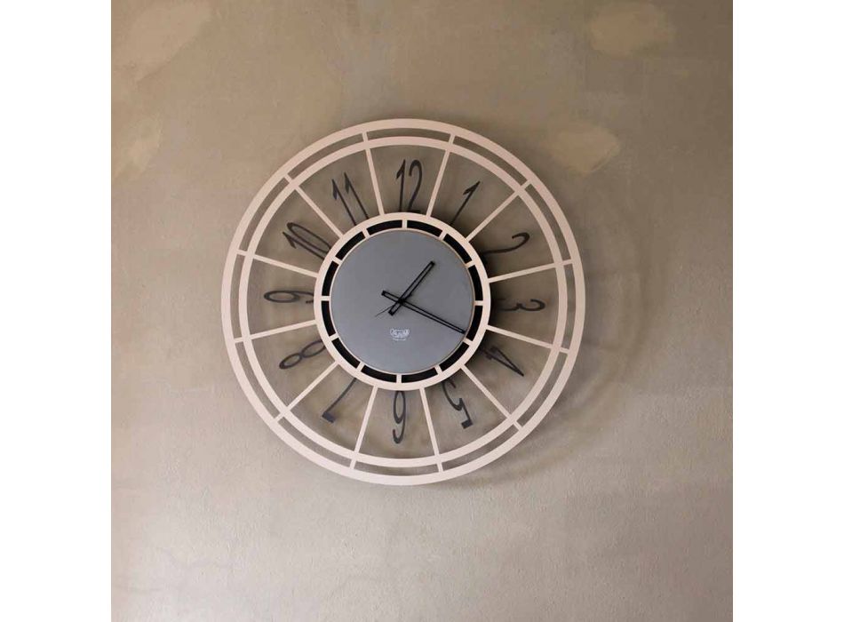 Horloge murale moderne en fer noisette ou noir Made in Italy - Souris Viadurini