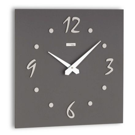 Horloge murale avec applications en lin pressé en couches fabriquée en Italie - Exact Viadurini