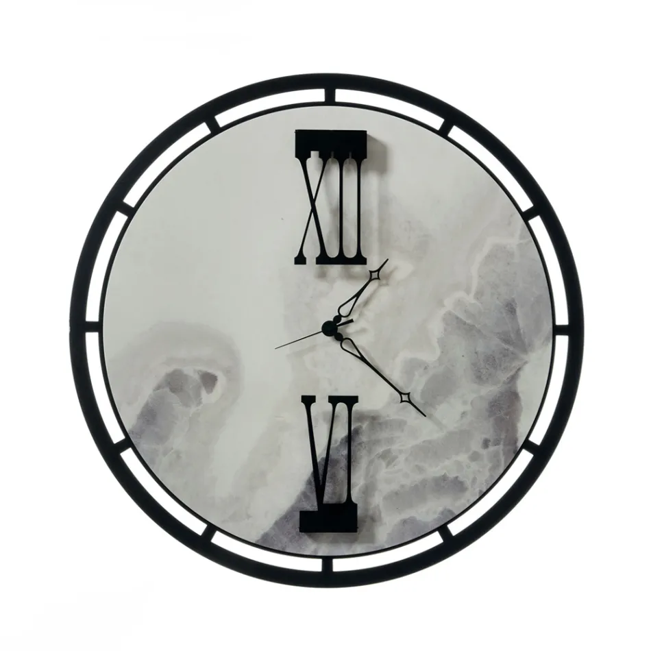 Horloge en fer à 3 aiguilles fabriquée en Italie - Étoile Viadurini