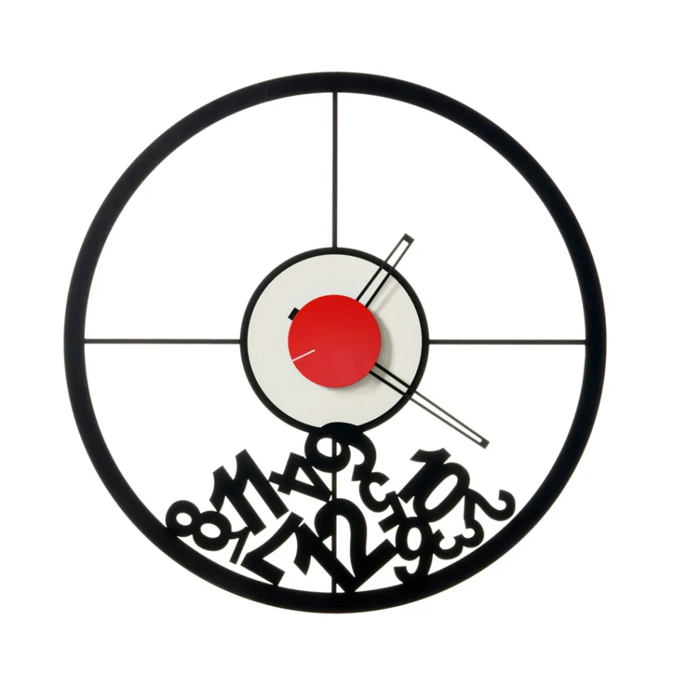 Horloge en fer avec chiffres tombés fabriquée en Italie - Bélier Viadurini