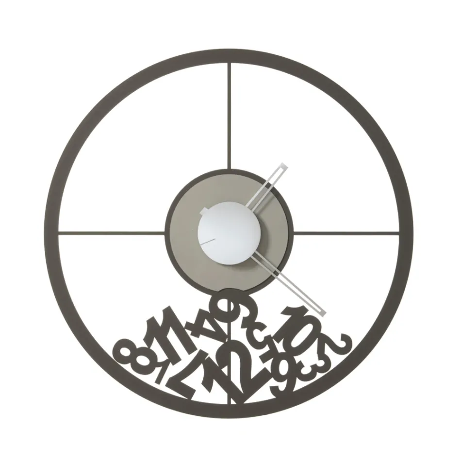 Horloge en fer avec chiffres tombés fabriquée en Italie - Bélier Viadurini