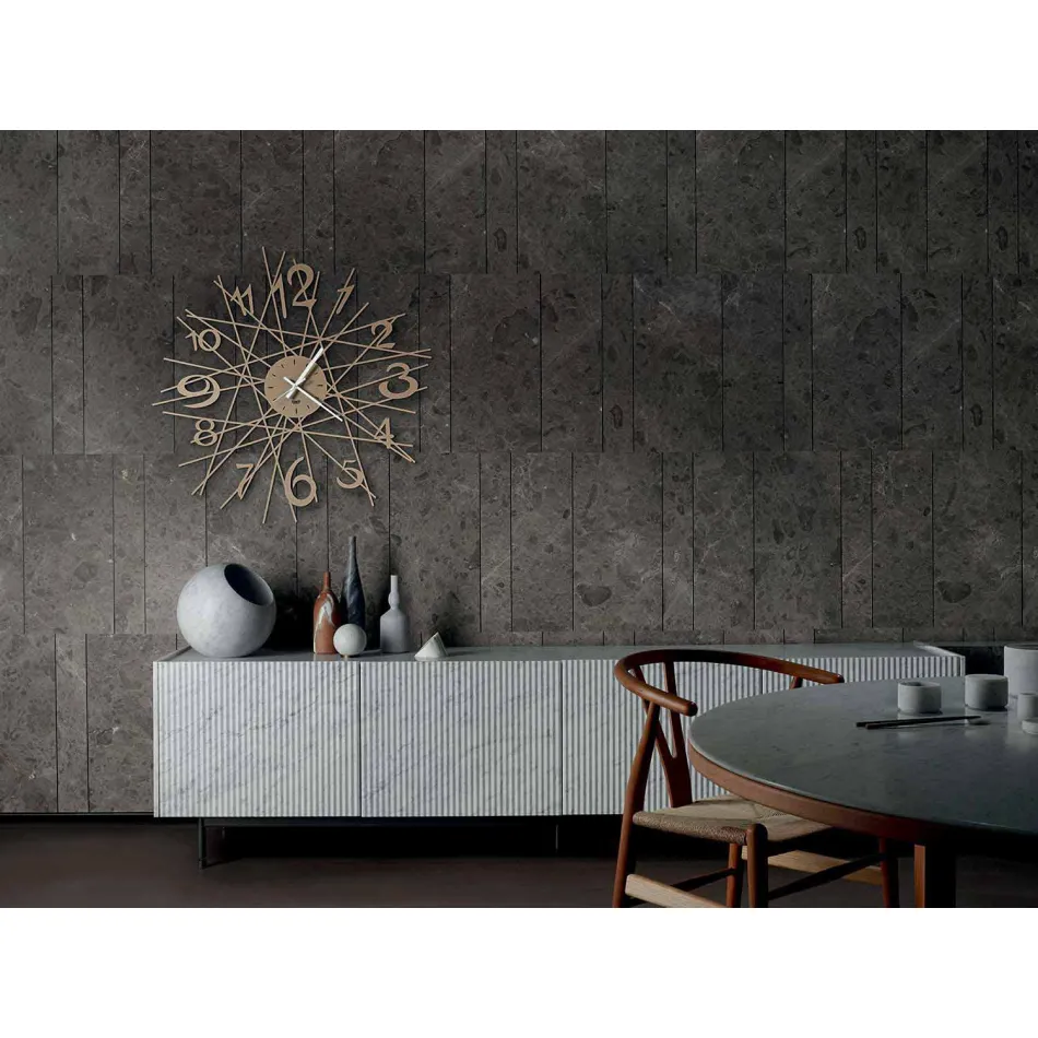 Horloge murale design ronde en fer fabriquée en Italie - Kombo Viadurini