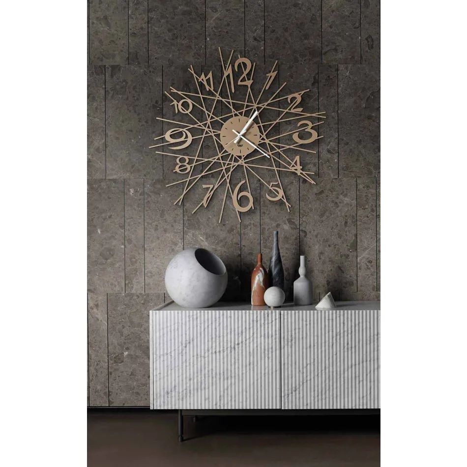 Horloge murale design ronde en fer fabriquée en Italie - Kombo Viadurini