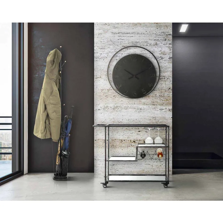 Horloge Murale Ronde Diamètre 60 cm Fer Moderne - Beatrix Viadurini