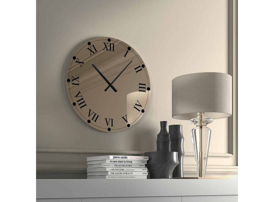 Horloge Murale Ronde en Cristal Miroir Made in Italy - Gear Viadurini