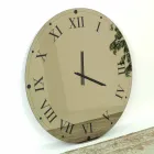 Horloge murale ronde en cristal miroir fabriquée en Italie - Gear Viadurini