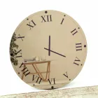 Horloge murale ronde en cristal miroir fabriquée en Italie - Gear Viadurini