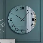Horloge murale ronde en cristal miroir fabriquée en Italie - Gear Viadurini
