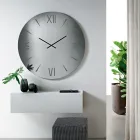 Horloge ronde en verre miroir avec chiffres gravés au laser - Clelia Viadurini