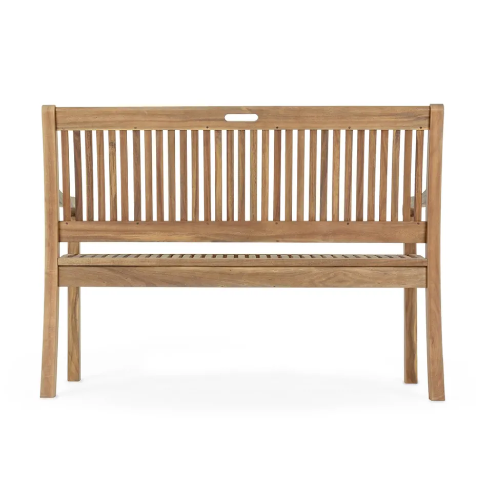Banc de jardin design en bois d'acacia pour extérieur 2 ou 3 places - Roxen Viadurini