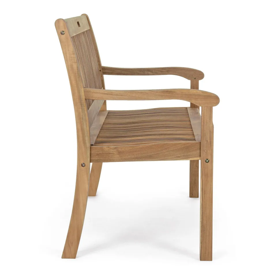 Banc de jardin design en bois d'acacia pour extérieur 2 ou 3 places - Roxen Viadurini