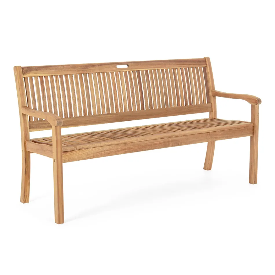 Banc de jardin design en bois d'acacia pour extérieur 2 ou 3 places - Roxen Viadurini