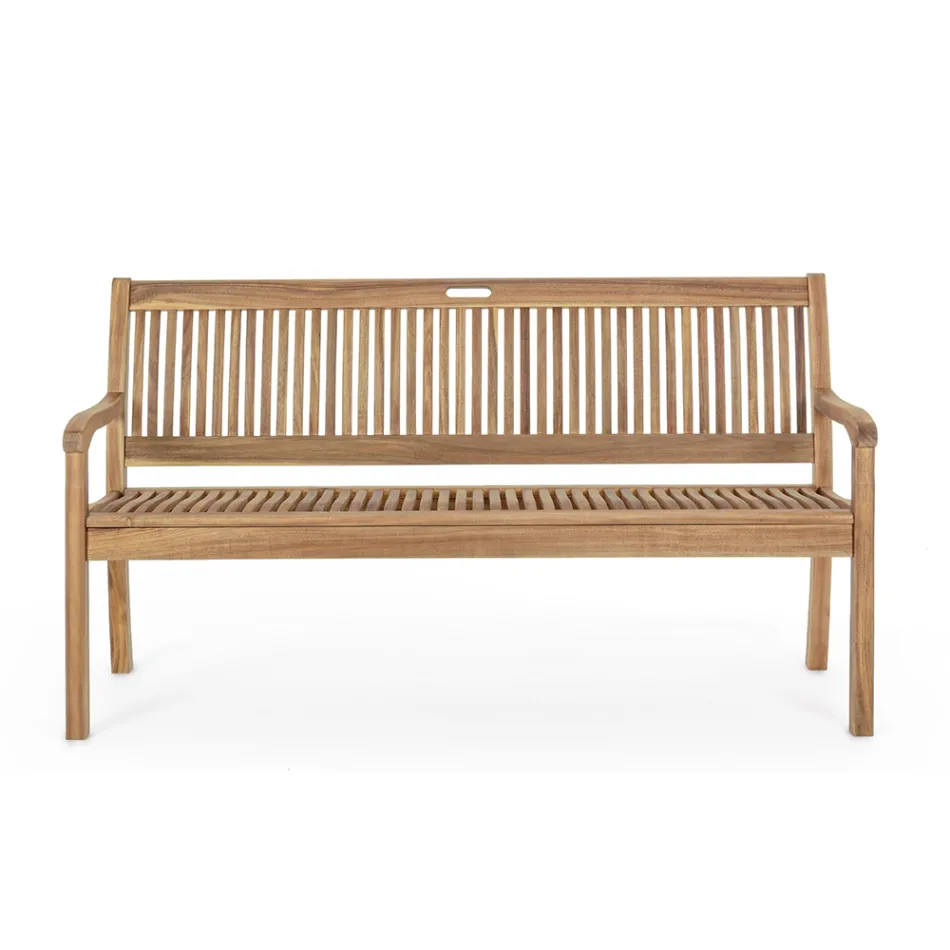 Banc de jardin design en bois d'acacia pour extérieur 2 ou 3 places - Roxen Viadurini